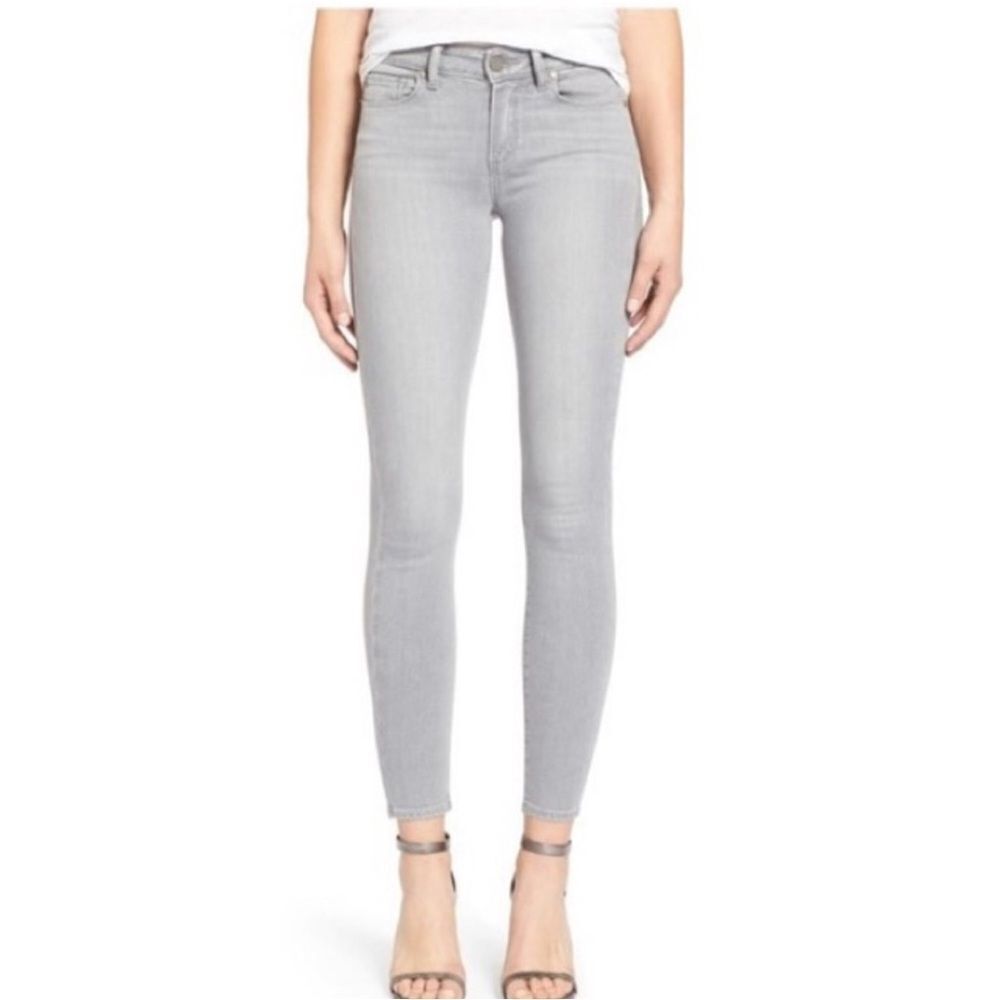 Paige Verdugo ankle Stretch skinny leg  jeans Dove Gray light grey colorway 30